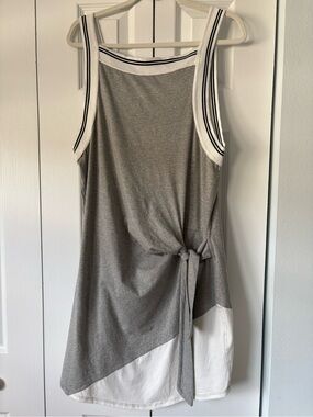 NWT. Anthropologie. Daily Practice. XL. Gray Sleeveless Tie-Waist Dress
